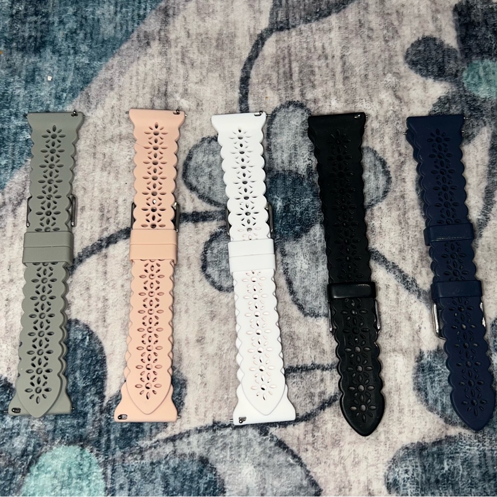 Fitbit Versa generic brand floral cutout Bands, Set of 5 NWOT - Picture 2 of 2
